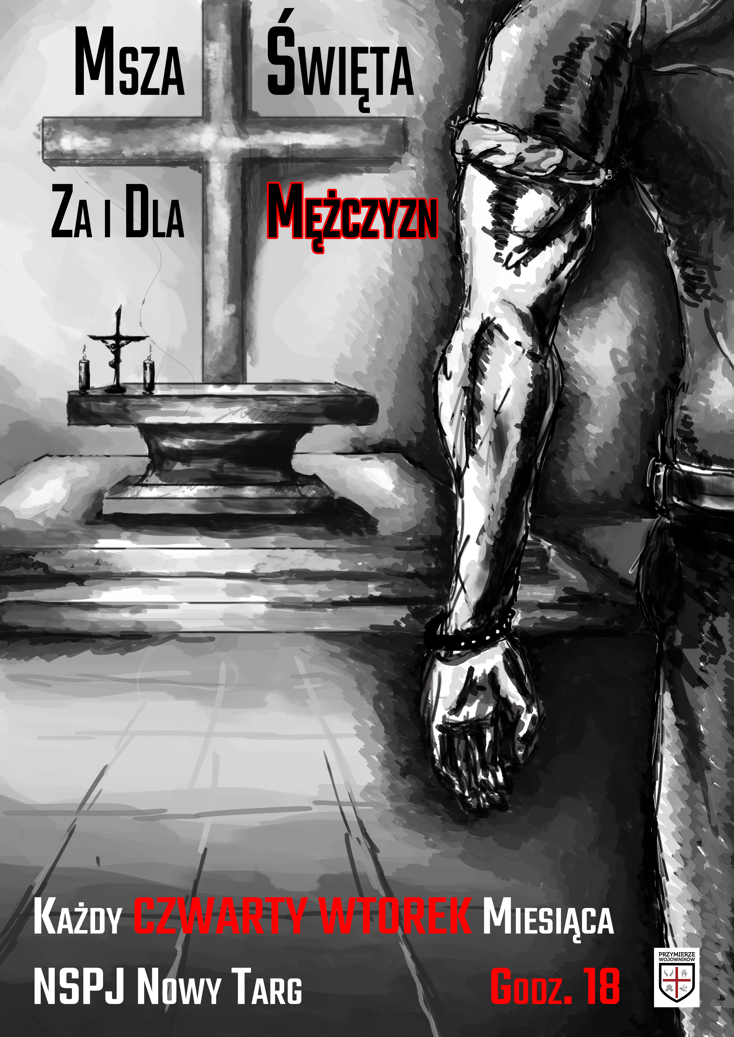 msza dla mężczyzn plakat druk