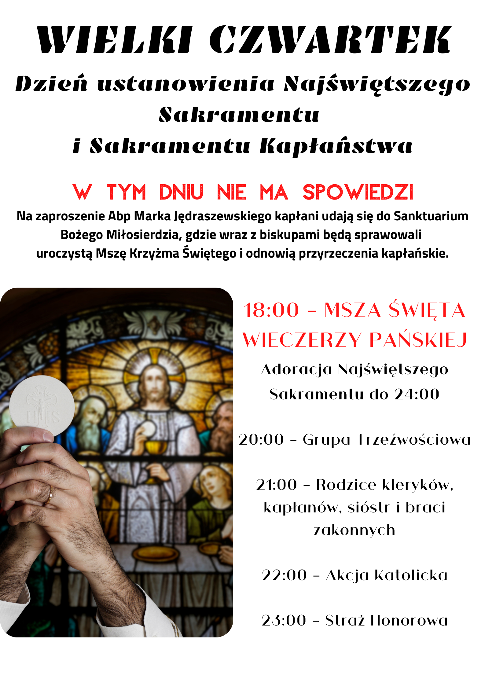 WIELKI CZWARTEK A.D. 2022 – Parafia W Nowym Targu